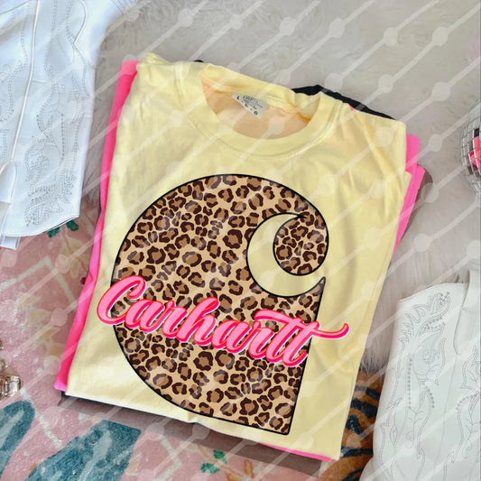 Leopard Pink C@rhartt Tee Or Sweatshirt