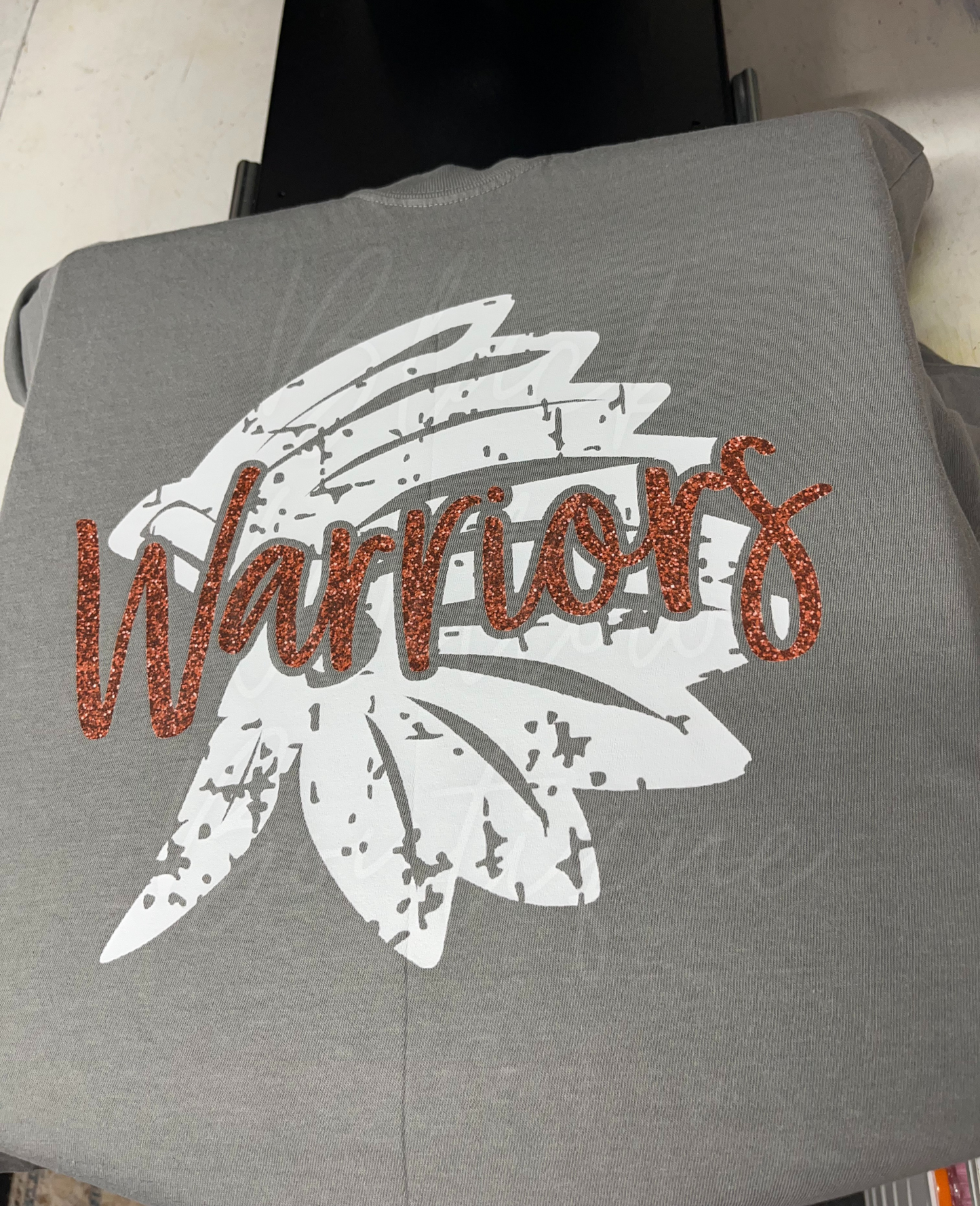 Warriors Faux Glitter Mascot