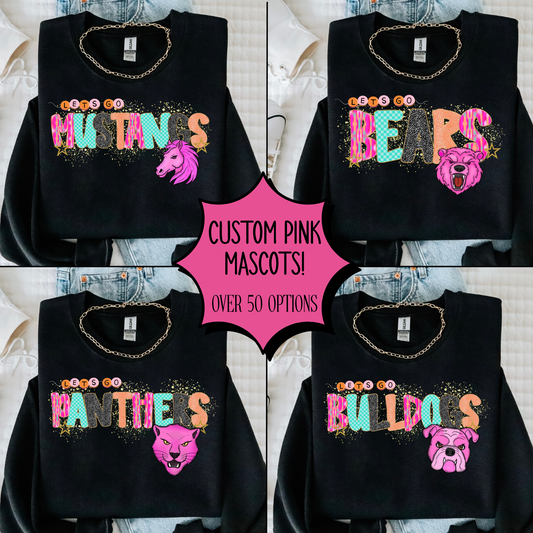 Pink Preppy Mascot Single Print DTF Transfer