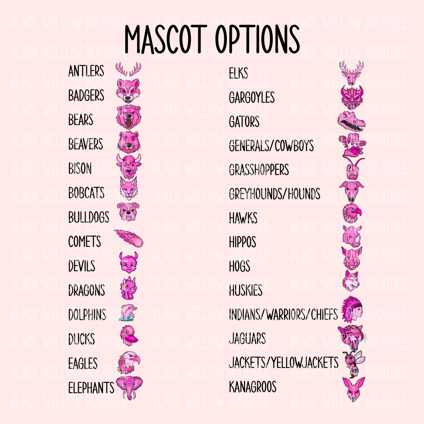 Pink Preppy Mascot Tee Or Sweatshirt