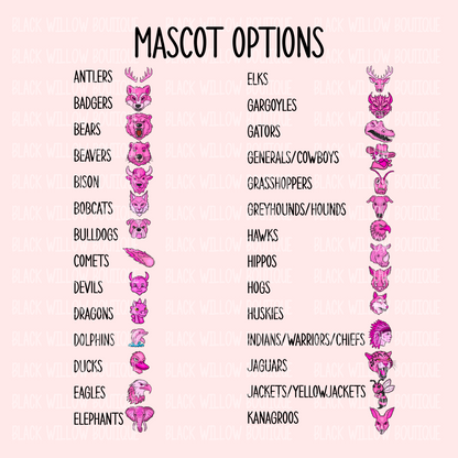 Pink Preppy Mascot Tee Or Sweatshirt