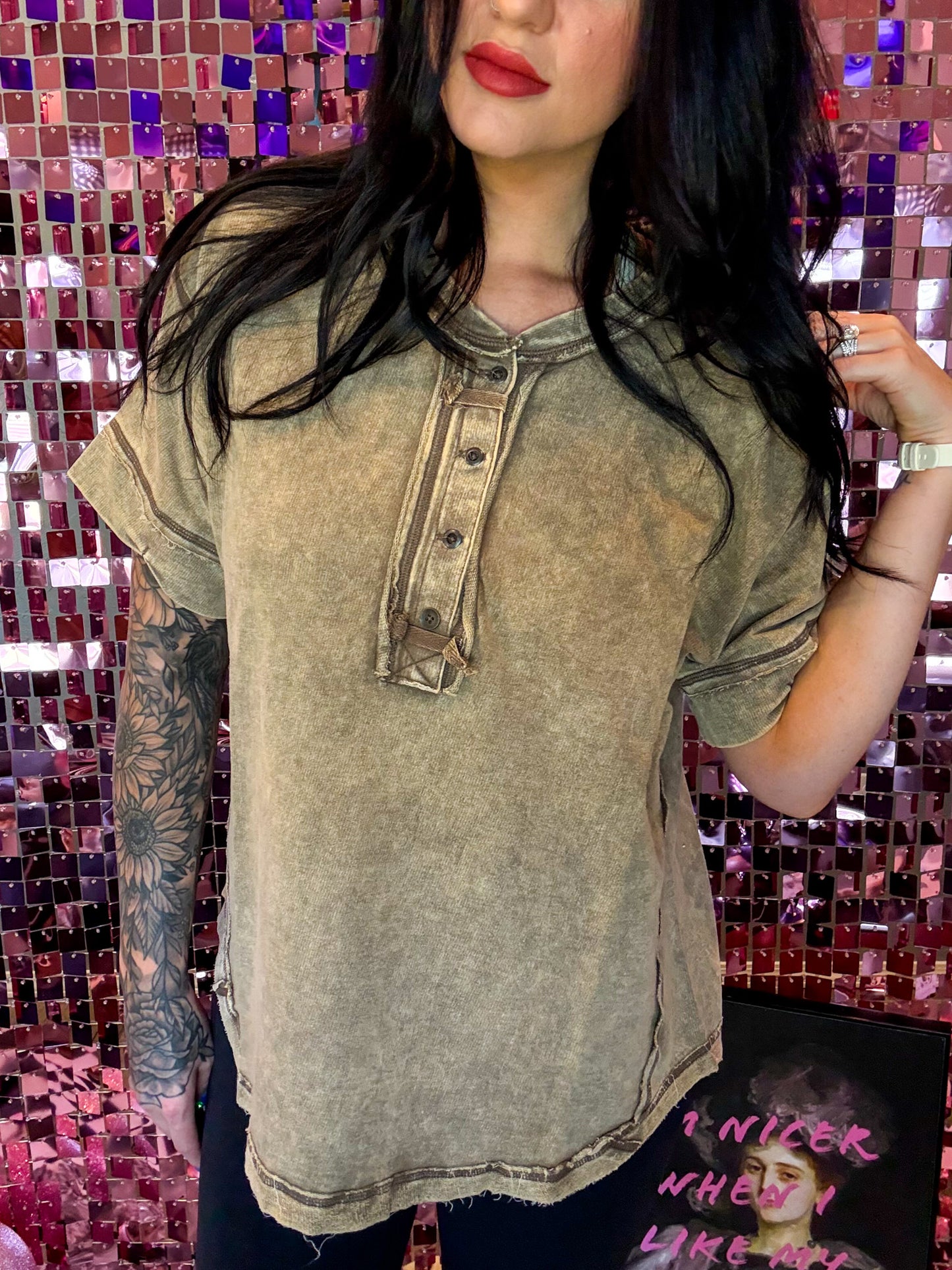 The Maya Oversized Acid Washed Top