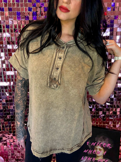 The Maya Oversized Acid Washed Top