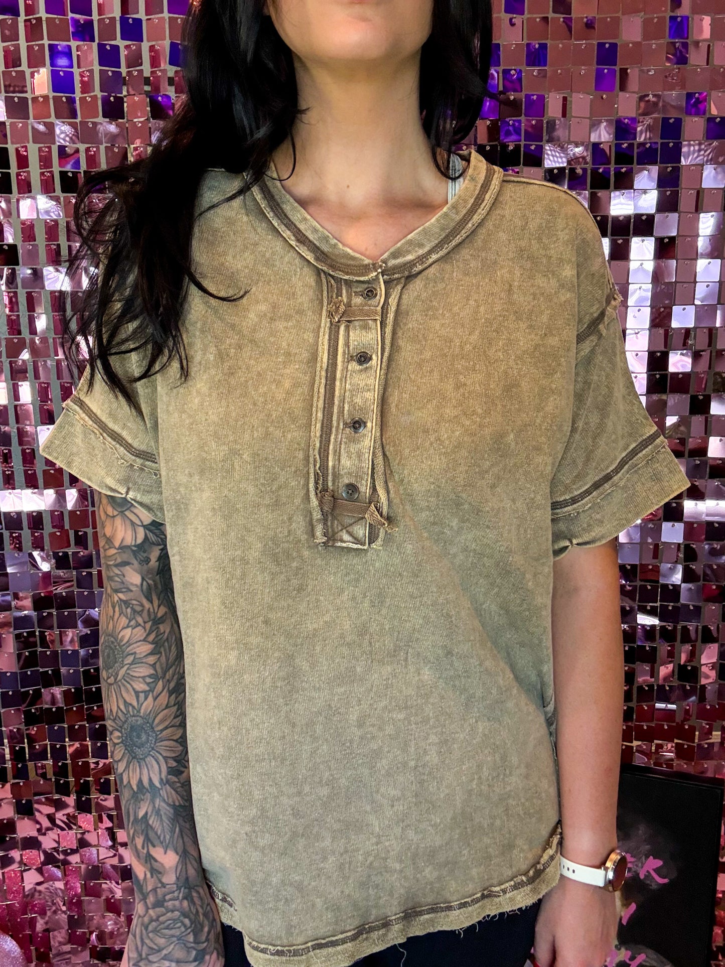 The Maya Oversized Acid Washed Top