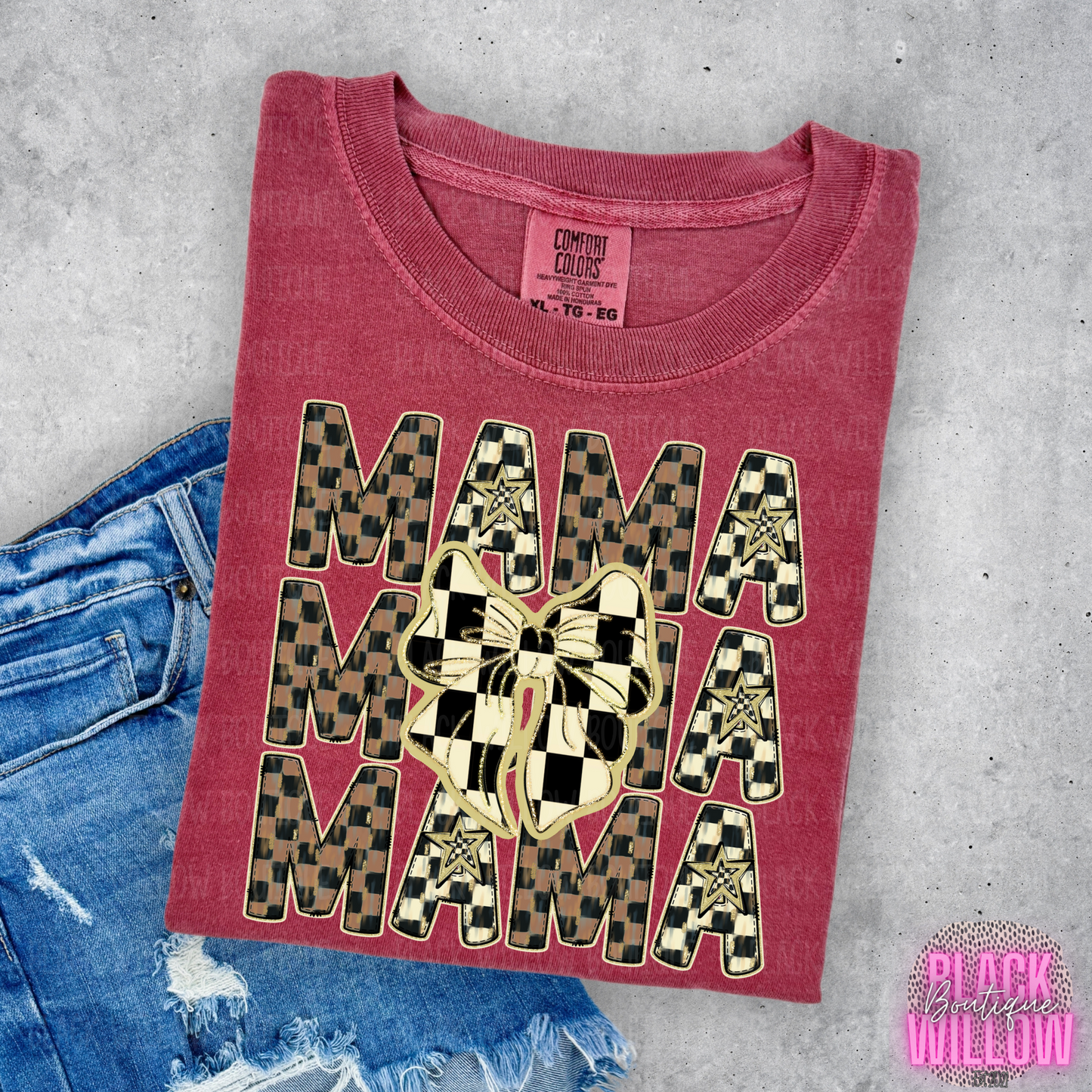 Mama Coquette Bow Comfort Colors Tee