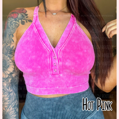 The Mia Acid Washed V-neck Tank