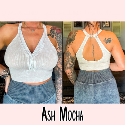The Mia Acid Washed V-neck Tank