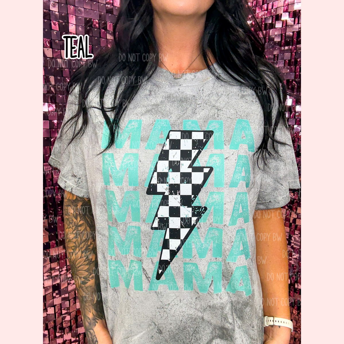 Distressed Teal Mama