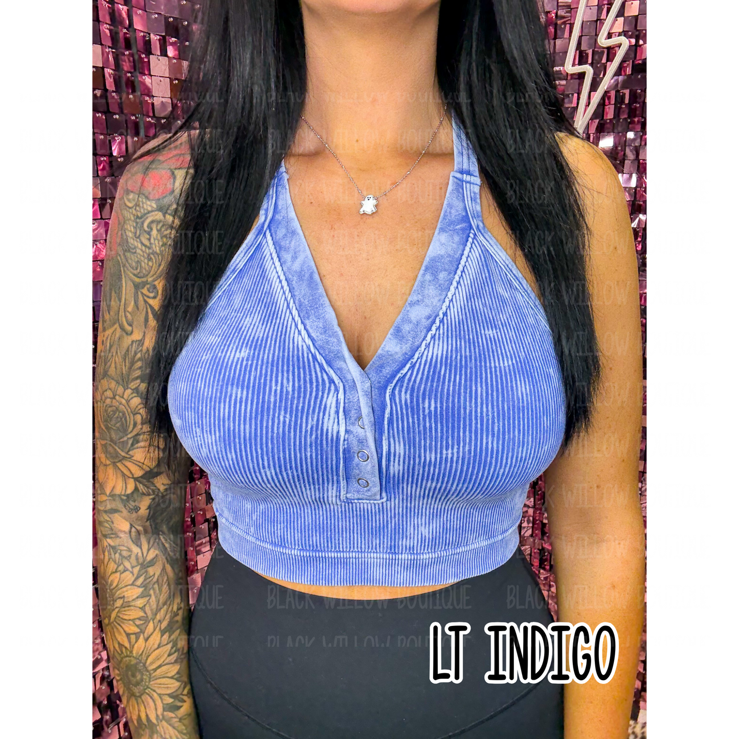 The Mia Acid Washed V-neck Tank