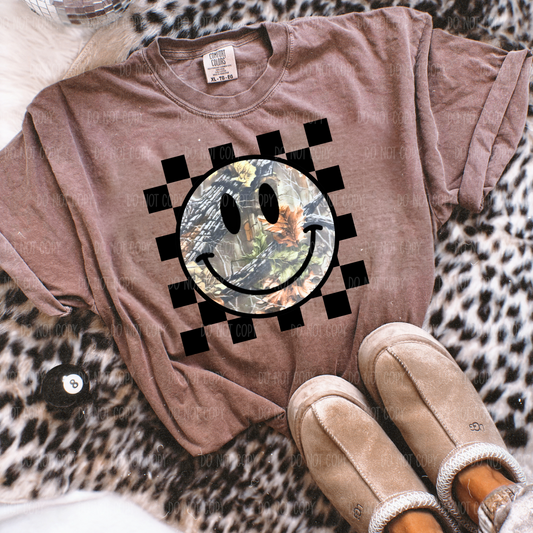Camo Smiley Single Print DTF Transfer