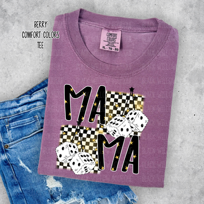 Checkered Dice Mama Tee Or Sweatshirt