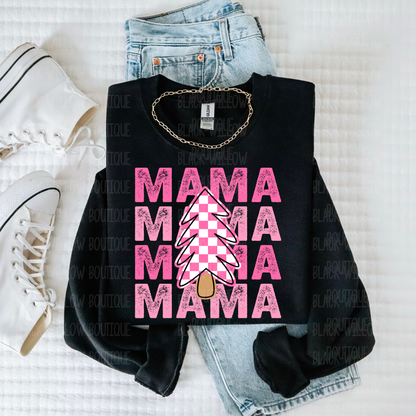 Checkered Christmas Tree Mama Sweatshirt