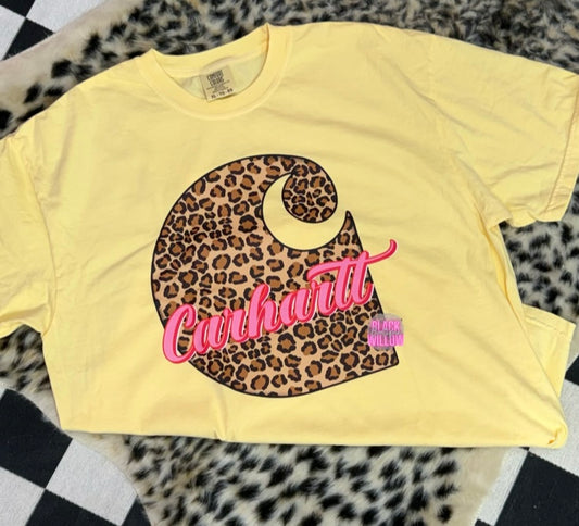 Leopard Pink C@rhartt Tee Or Sweatshirt