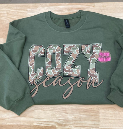 Camo Cozy Season Tee Or Sweatshirt
