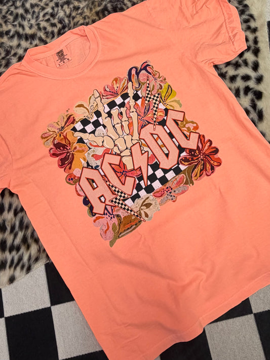 Floral A C D C Tee Or Sweatshirt