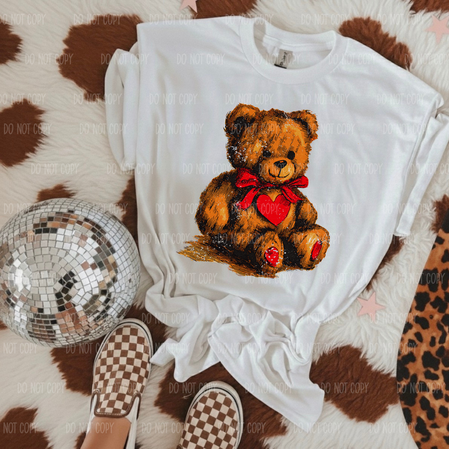 Valentines Teddy Single Print DTF Transfer