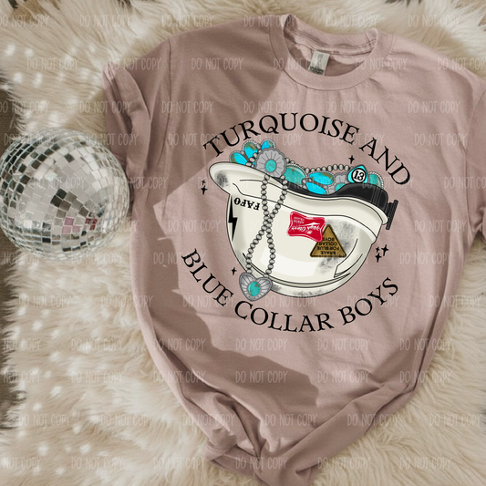 Turquoise & Blue Collar Boys Single Print DTF Transfer