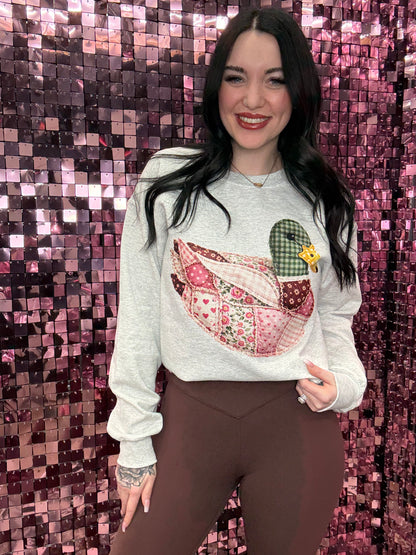 Pink Patchwork Duck Sweatshirt