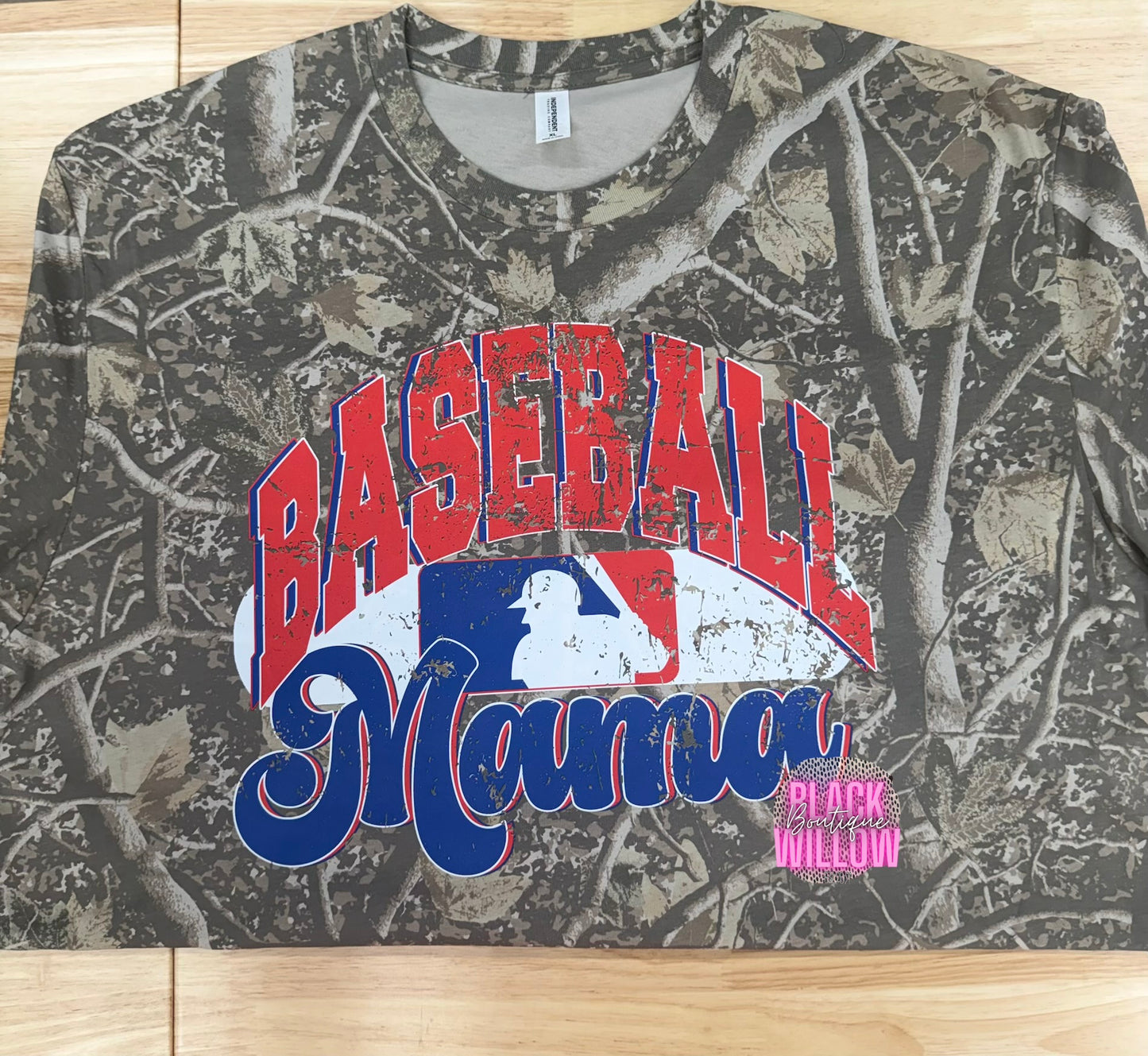 Camo Baseball Mama Long Sleeve Tee