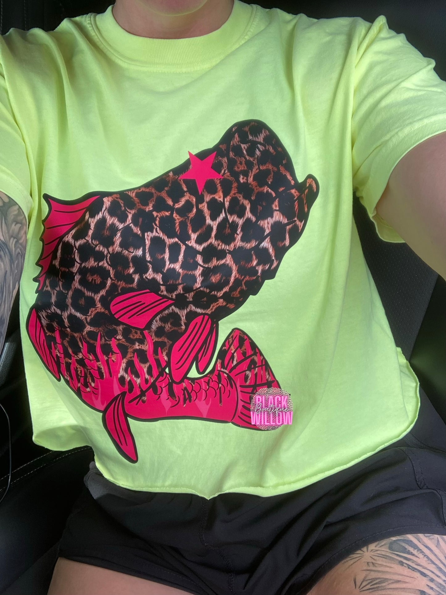 Neon Leopard Bass Comfort Colors Tee