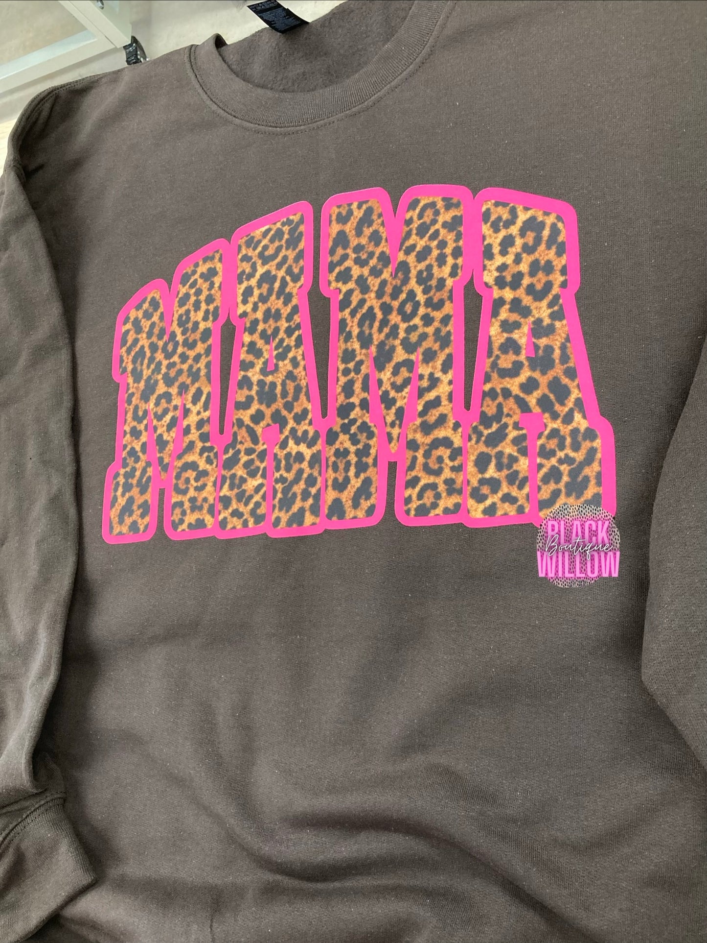 Pink Leopard Mama Tee Or Sweatshirt