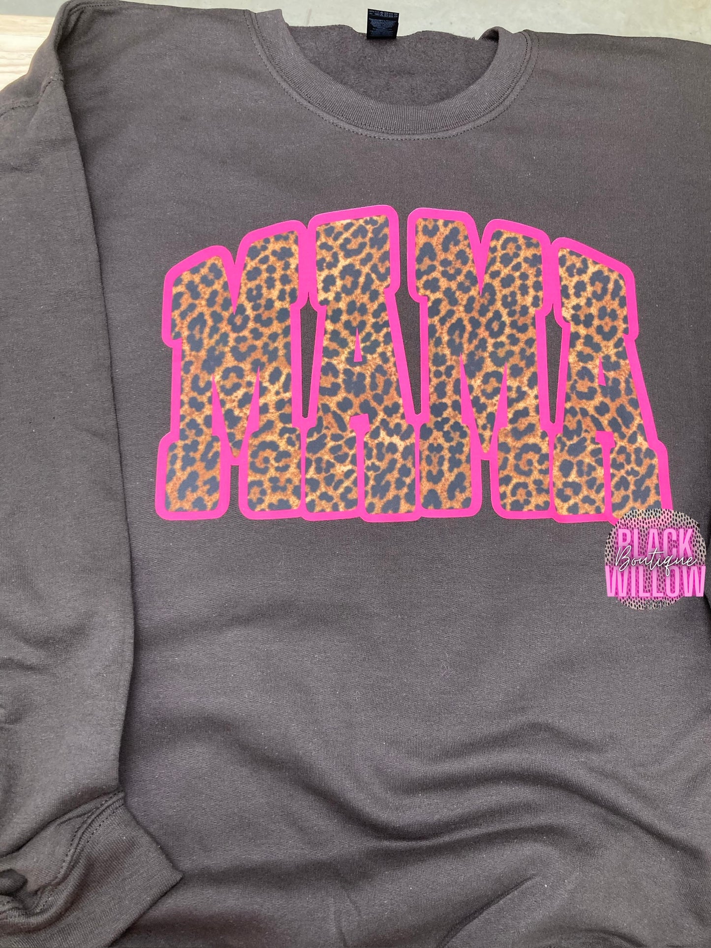 Pink Leopard Mama Tee Or Sweatshirt