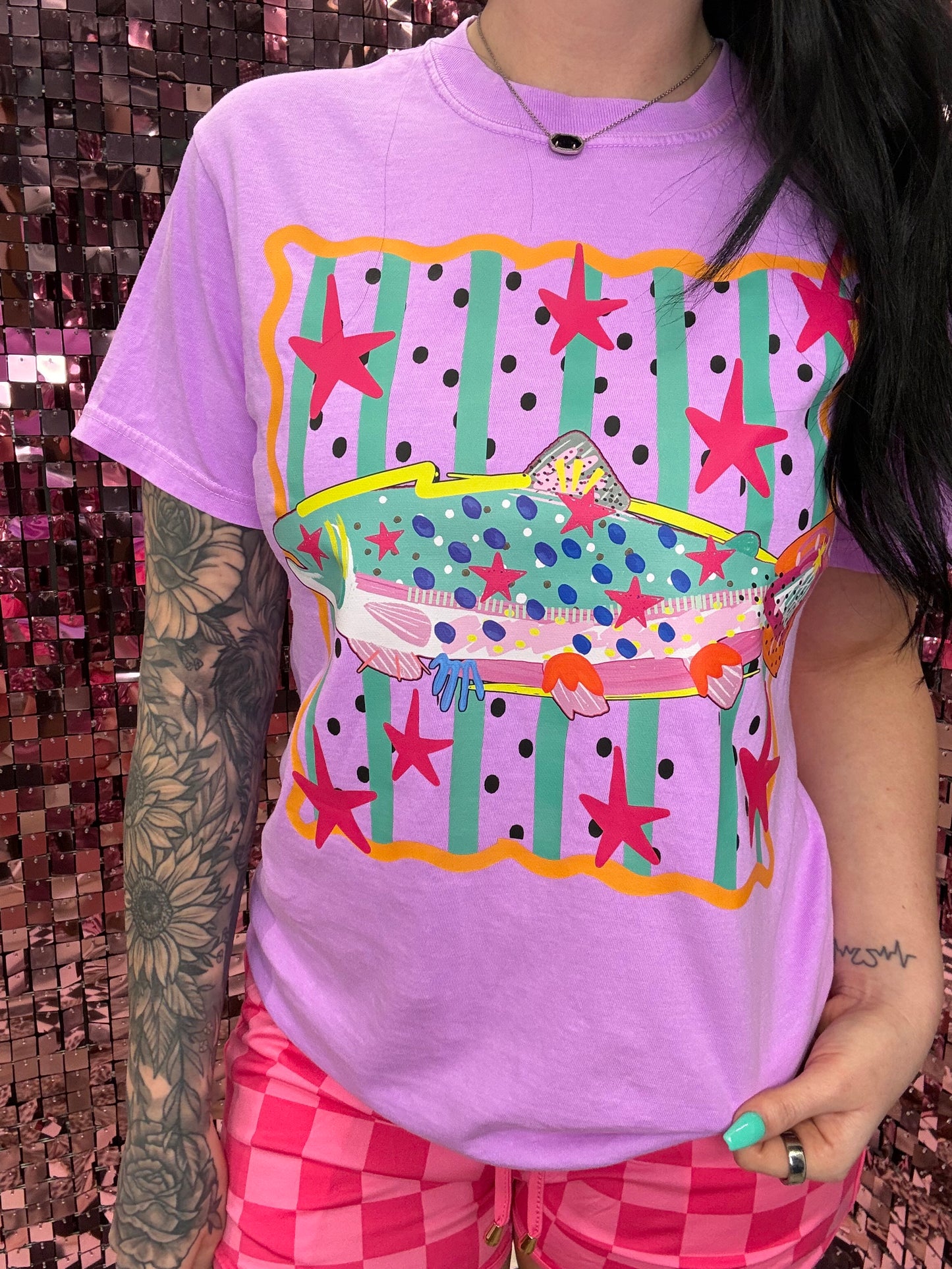 Neon Summer Fishy Comfort Colors Tee