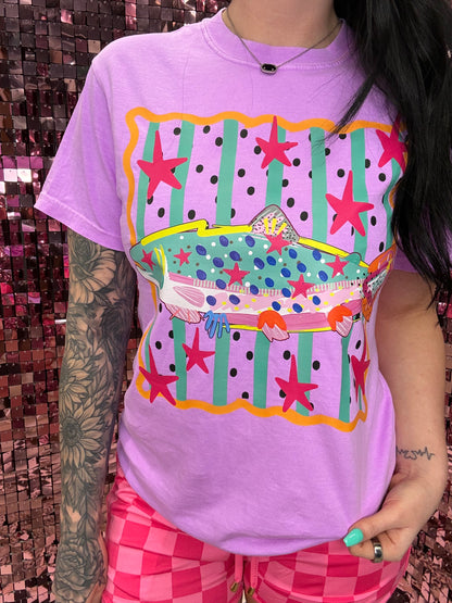 Neon Summer Fishy Comfort Colors Tee