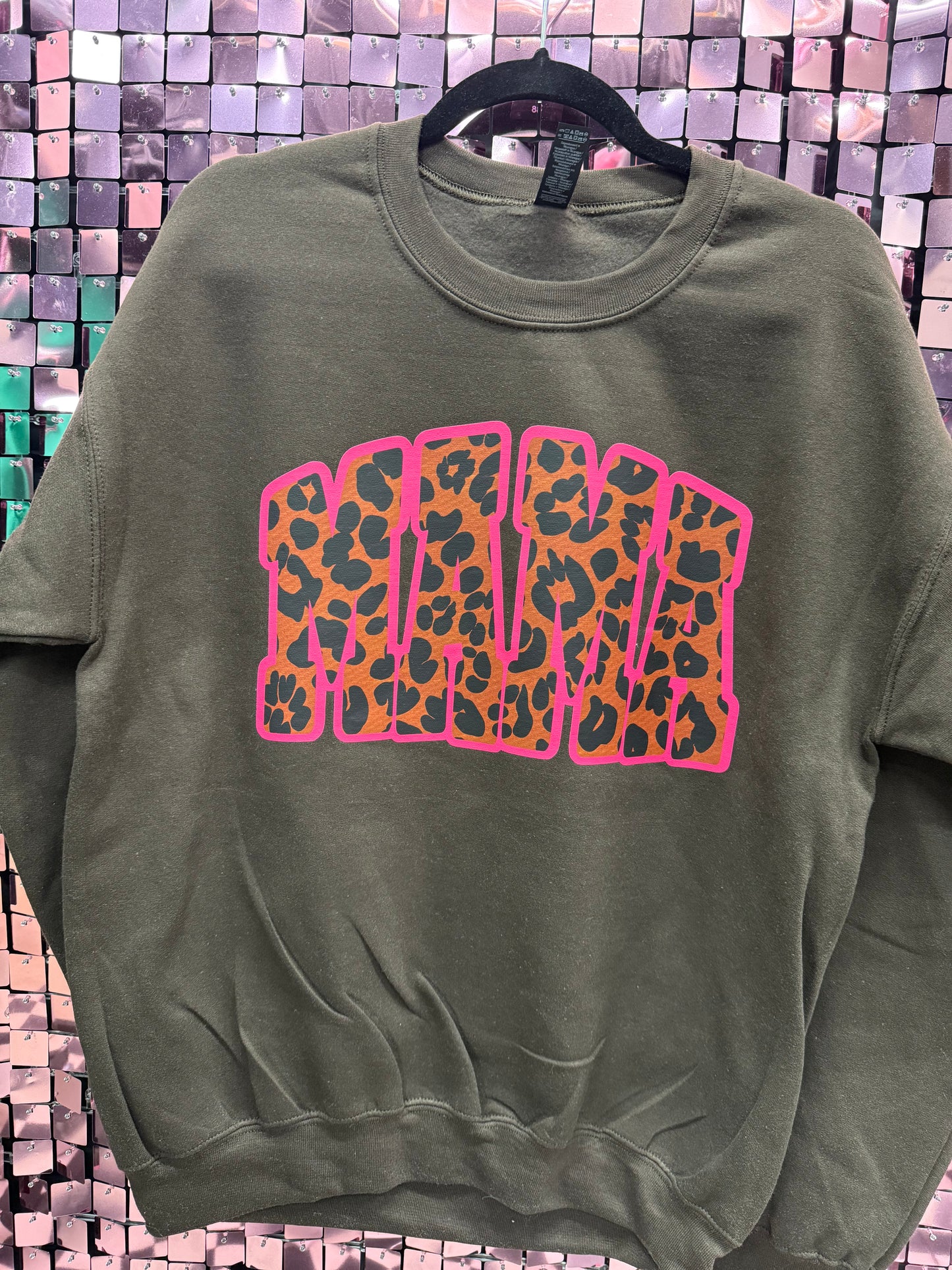 Pink Leopard Mama Tee Or Sweatshirt