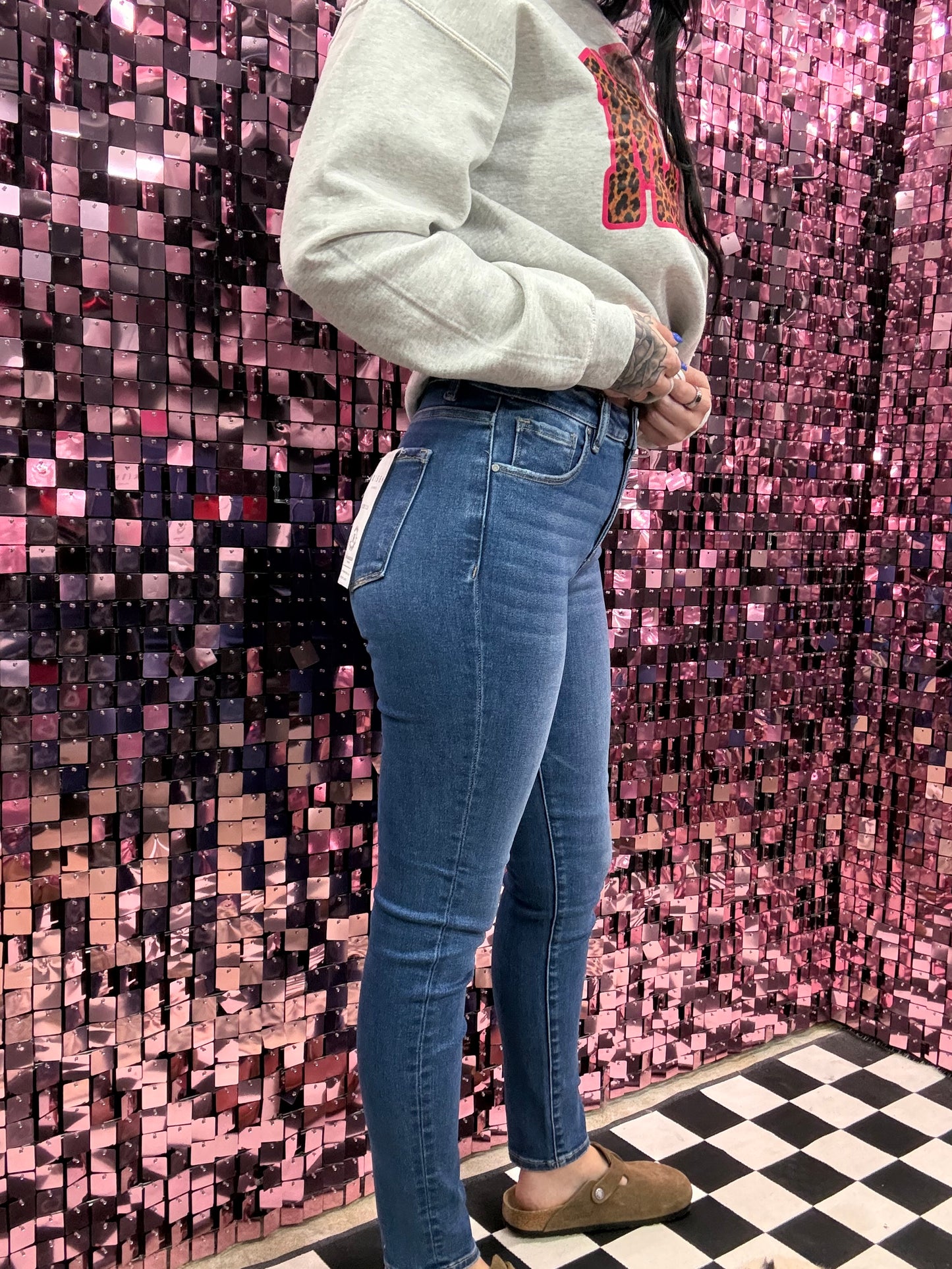 The Sam Tummy Control Mid Rise Ankle Skinny Jeans