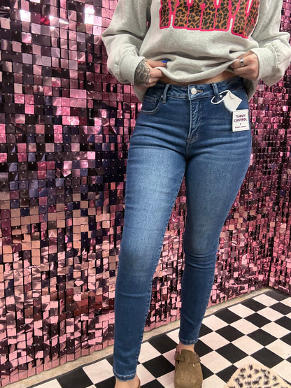 The Sam Tummy Control Mid Rise Ankle Skinny Jeans