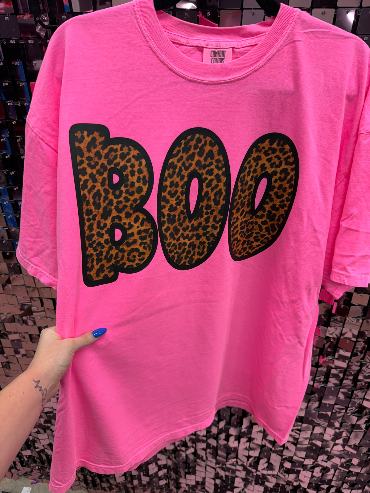 Black and Leopard Boo Tee or Sweatshirt