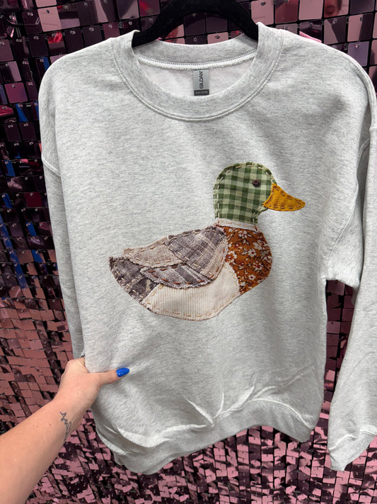 Faux Patchwork Duck Sweatshirt