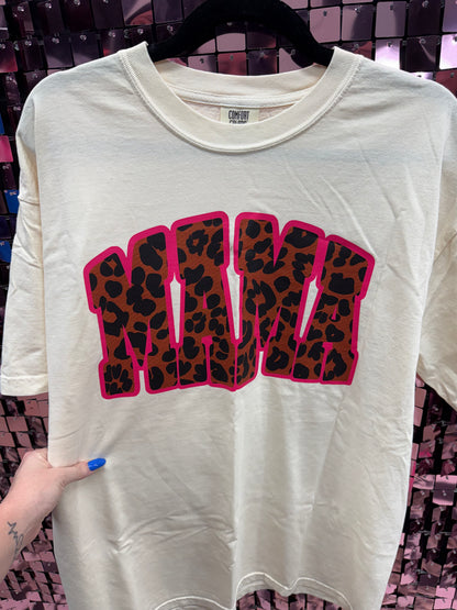 Pink Leopard Mama Tee Or Sweatshirt