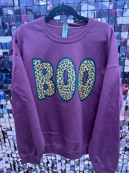 Black and Leopard Boo Tee or Sweatshirt