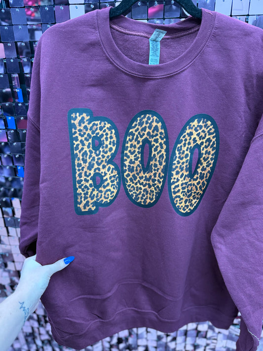 Black and Leopard Boo Tee or Sweatshirt