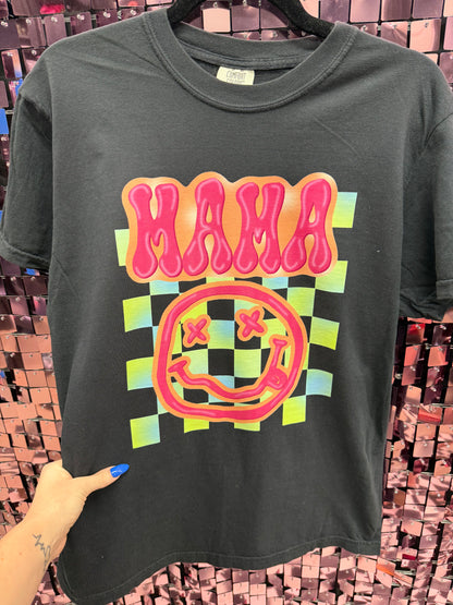 Neon Mama Checkered Tee Or Sweatshirt