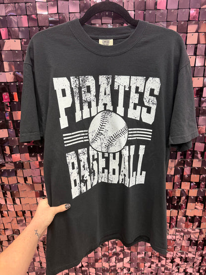 Distressed Pirates Baseball Tee or Sweatshirt