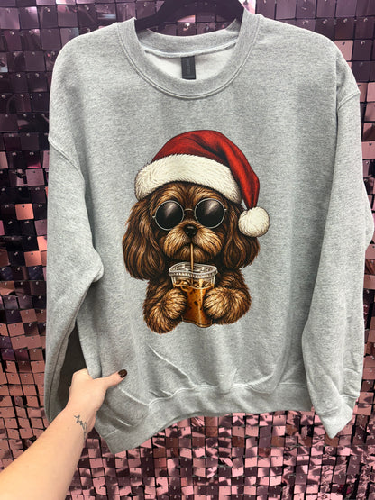 Christmas Coffee Doggie Tee Or Sweatshirt