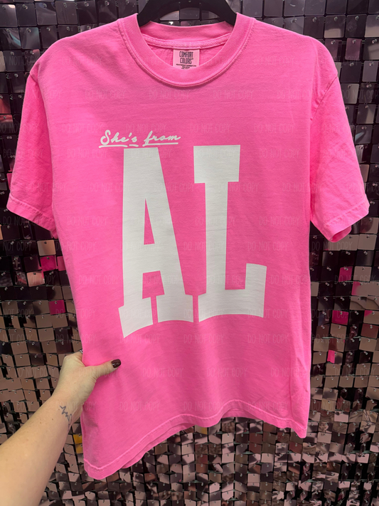 She's From Texas (All States Included) Comfort Colors Tee