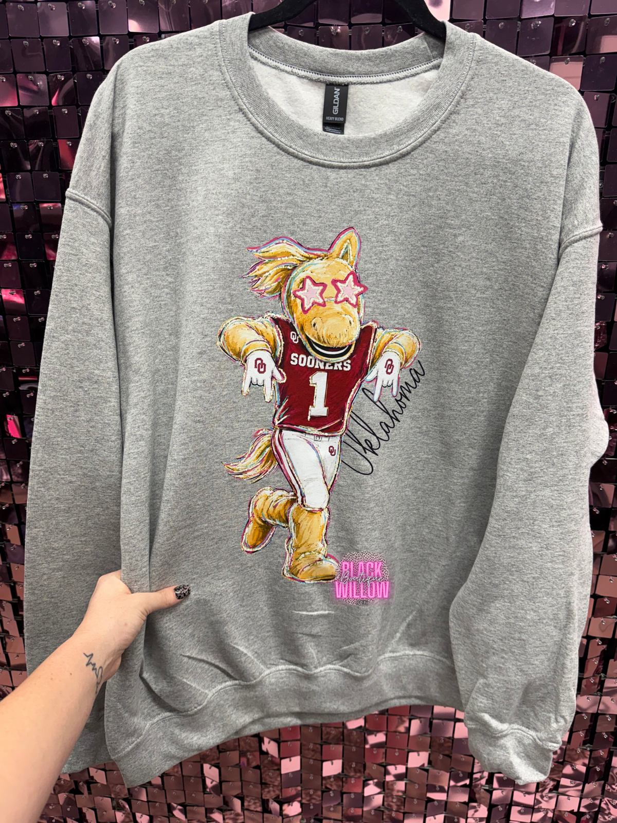 Crimson Oklahoma Tee Or Sweatshirt