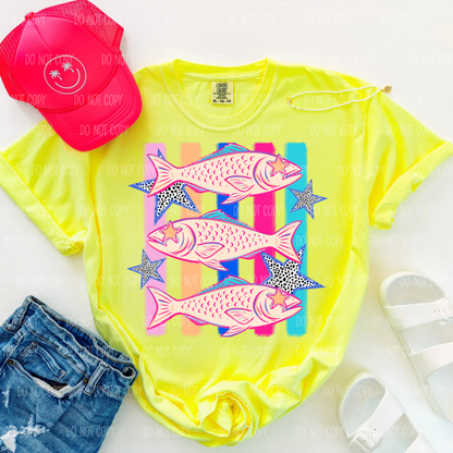 Neon Fishy Fishy Comfort Colors Tee