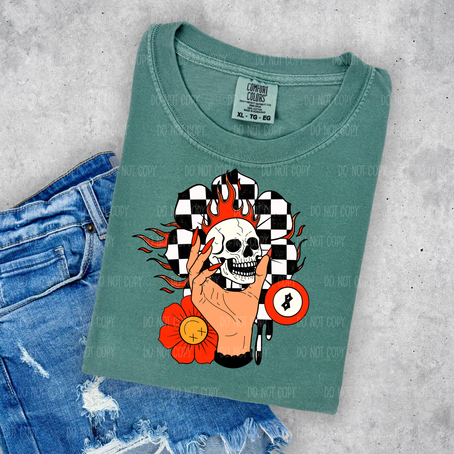 Western Skull Grunge Tee Or Sweatshirt