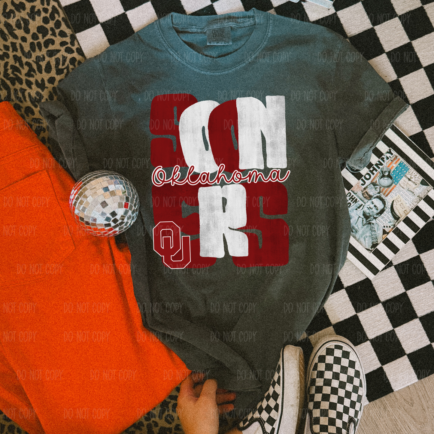 Red and White Oklahoma Tee Or Sweatshirt