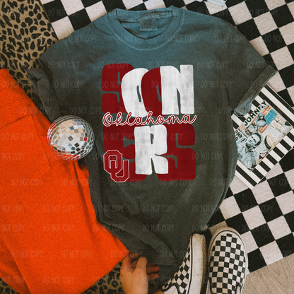 Red and White Oklahoma Tee Or Sweatshirt
