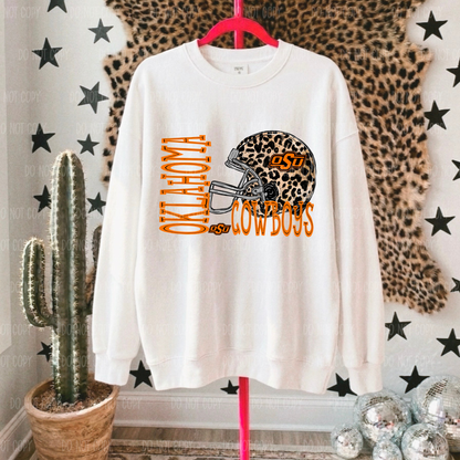 Leopard Orange Oklahoma Tee Or Sweatshirt
