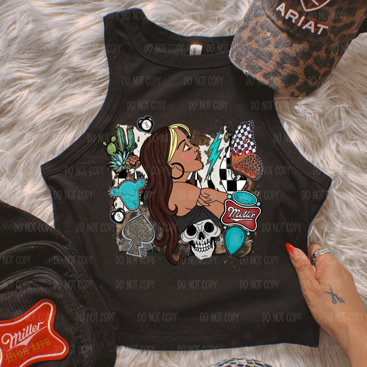 Turquoise Collage Single Print DTF Transfer