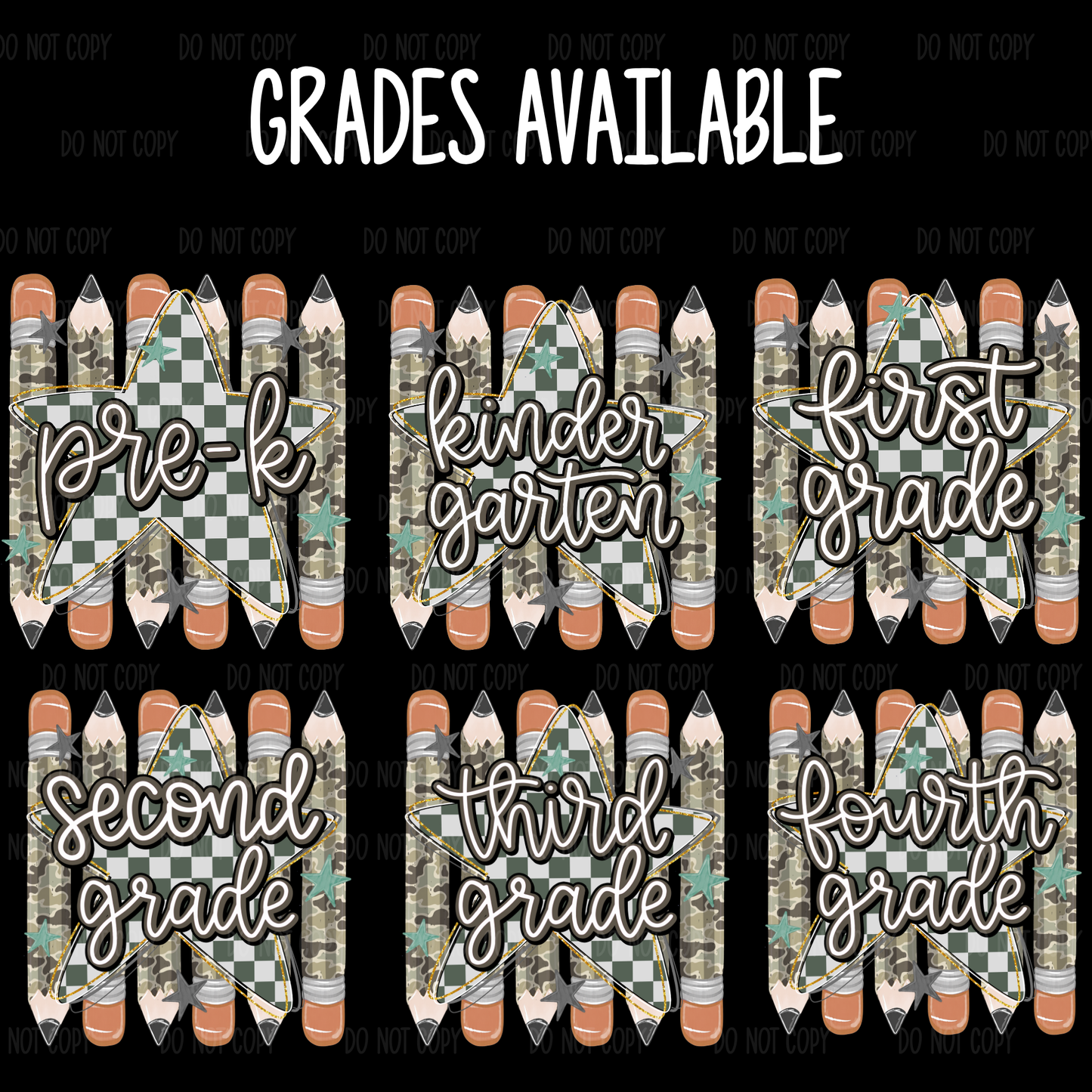 Camo Pencil School Grades Tee Or Sweatshirt
