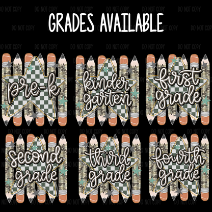 Camo Pencil School Grades Tee Or Sweatshirt