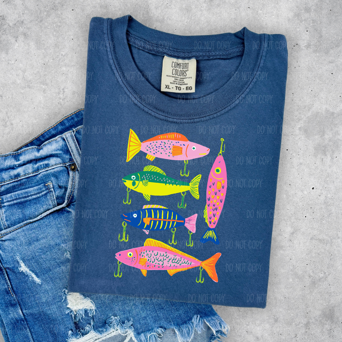 Fishing Hooks Single Print DTF Transfer